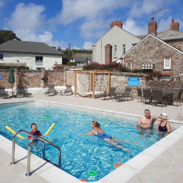 Outdoor pool At Broomhill Manor Holiday Cottages Bude Cornwall