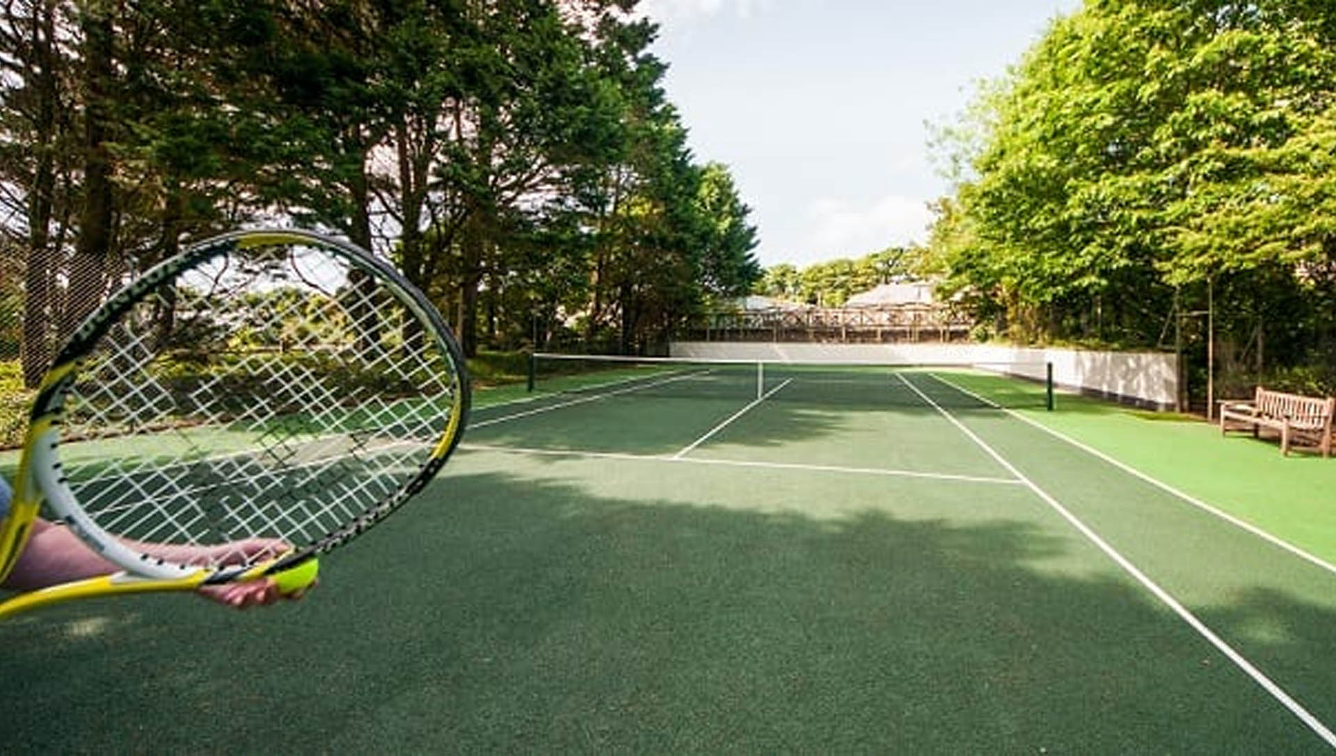 Tennis court at Broomhill Manor Holiday Cottages Bude Cornwall